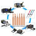 6Pcs/set Pure Copper 900M-T Solder Iron Tip Lead-free Solder Tip Welding Head Encounter Easy To Replace Electric Soldering Iron Tip Tool. 