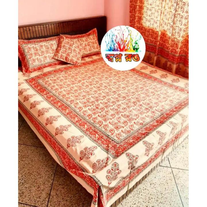 Block Print Cotton Bed sheet pillow covers