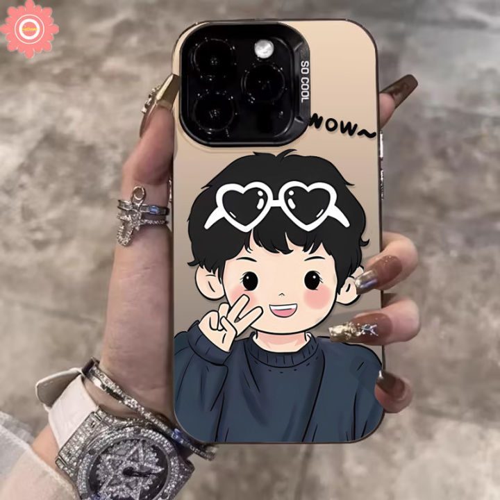 Cartoon%20Cute%20Girl%20Boy%20Love%20Heart%20Glasses%20Couples%20Case%20Compatible%20for%20IPhone%2013%2015%2016%2014%2011%2012%20Pro%20Max%207Plus%20XR%20X%20XS%20Max%207%2015%2016%2014%208%20Plus%20SE%202020%20Luxury%20Plating%20Metal%20Lens%20Case%20-%20Image%202