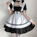 Black White Cute Lolita Maid Costumes Girls Women Lovely Maid Cosplay Costume Animation Show Japanese Outfit Dress Clothes 1set. 