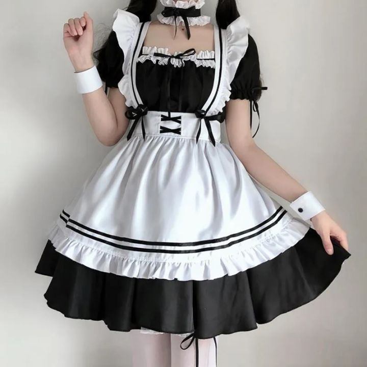 Black%20White%20Cute%20Lolita%20Maid%20Costumes%20Girls%20Women%20Lovely%20Maid%20Cosplay%20Costume%20Animation%20Show%20Japanese%20Outfit%20Dress%20Clothes%201set%20-%20Image%202