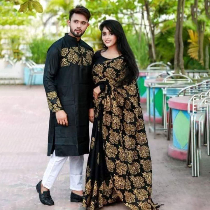 Dhupian Sarees And Dhupian Punjabi For Combo Couples Clothing And Punjabi - Sari
