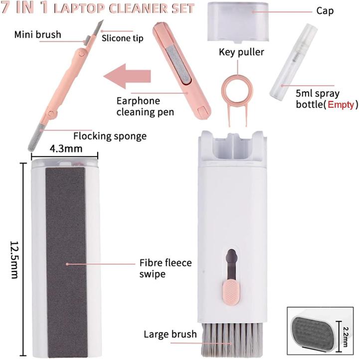 Keyboard cleaning brush kit 7 in 1 multifunctional portable cleaning pen computer headset cleaning tools keycap puller kits