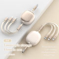 Retractable 3-in-1 Micro USB Type-C Charger Cable Multiple USB Ports Multiple USB Charging Cable Phone Cable Conveniently Portable SJX-034.