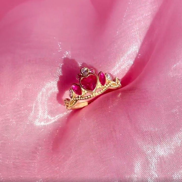 Princess%20Crown%20Ring%20For%20Woman%20Girl%20Engagement%20Party%20Jewelry%20Accessories%20School%20Blair%20Tiara%20Plated%20Gold%20Adjustable%20Ring%20Gift%20New%20-%20Image%205