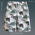 Summer flower shorts, men's loose plus size Hawaiian beach pants, large pants, trendy brand quick-drying pants, couple cropped pants.