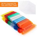 NANLIY 120 Sets Multicolor Hanging File Folder Tabs with Blank Inserts 2 Inches Plastic Hanging File Tabs for Hanging Folders.