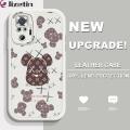 Jizetin for Redmi Note 10 Pro / Note 10 Pro Max Back Cover Luxury Brand Bear Lambskin Texture PU Leather Back For Girls Boys Soft Phone Case.