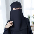 Premium Linen Arabian Niqab for Women, Black, Modest & Elegant Design.