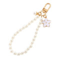 Pearl Bead Flower Bowknot Phone Chain Key Ring Keychain Bag Hanging Rope Pendant Fullhouse.