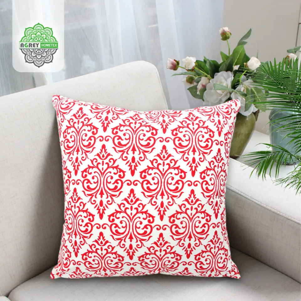 Cotton Cushion Cover_Red White_(18