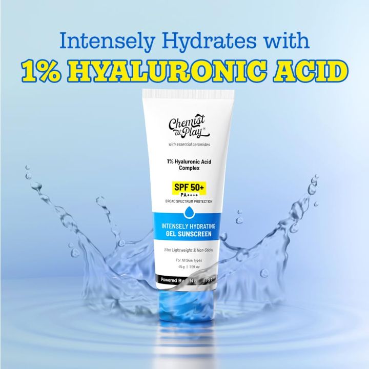 Chemist%20at%20Play%20Intensely%20Hydrating%20Gel%20Sunscreen%20SPF%2050+%20PA++++%20With%20Hyaluronic%20Acid%20&%20Ceramides%20for%20Normal,%20Dry,%20Oily,%20Combination%20skin%20types%2045gm%20-%20Image%202