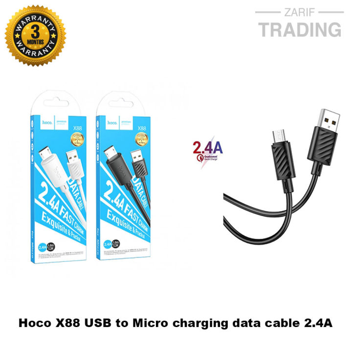 HOCO%20X88%20USB%20TO%20MICRO%201M%202.4A%20FAST%20CHARGING%20CABLE%20DATA%20CABLE%20-%20Image%202