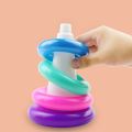 Rainbow Tower Baby Toys And Toddlers Early Montessori Puzzle Game Stacking Circle Dinosaur Pyramid Color Cognition Kid Gifts.