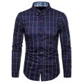 Men's fashion Plaid Cotton Dress Shirts Male High Quality Work shirt Long Sleeve Slim Fit Business Casual Shirt men dress shirt. 