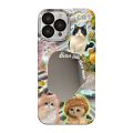 Creative Cartoon Cat Dog Phone Case For iPhone 15 14 13 12 11 Pro Max Silicone Shell With Mirror Back Cover. 