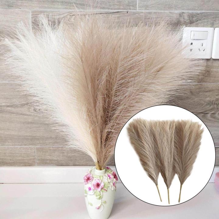 3Pcs Dried Pampas Grass Flower Arrangement Phragmites Reed Flower for Wedding Farmhouse Decor