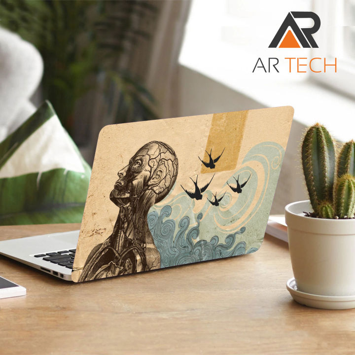 Skull Head with Four Birds Laptop Sticker Laptop Skin Sticker for laptop Back Side AR-5390