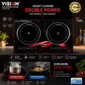 VISION Dual Burner Infrared & Induction Cooker VSN-DB-001 (751187) | 2200W | 1 Year Warranty | Free Delivery. 