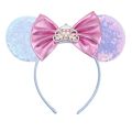 Disney Princess Crown Mouse Ears Headband Sequins Bow Hairband For Girls Children Festival Party DIY Hair Accessories Gift.