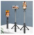 XT-02 Flexible 2 in 1 Bluetooth Selfie Stick Horizontal and Vertical Shooting Mobile Phone Tripod Remote Control Selfie Stand. 