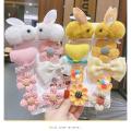 9 pcs/set children hair accessories of cartoon rabbit hairpin Korean version of the fabric flower for kids hairclip.