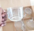 Everyday Use Good Quality Tea coffee Cup set Crystal Clear transparent Beautiful unique design Premium Cup Set 6 Piece 150 Ml. 