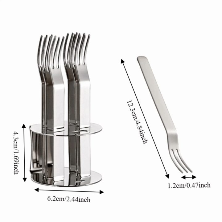 Creative%20Stainless%20Steel%20Fruit%20Fork%20Set%20with%20Stand%20Modern%20Cake%20Fork%20Three%20Toothed%20Portable%20Dessert%20Fork%20Cake%20-%20Image%202