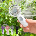 USB Mini Fan Three Speed Regulation Portable Fans Low-Noise Silent Strong Wind Power Battery Power Supply 1Set.