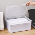 WORTHBUY Multifunctional Plastic Storage Box For Office Supplies Transparent A4 Paper Storage Case Home Desktop Organizer. 