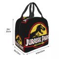 Custom Jurassic Park Dinosaur Print Lunch Bag Men Women Cooler Thermal Insulated Lunch Box for Adult Office. 
