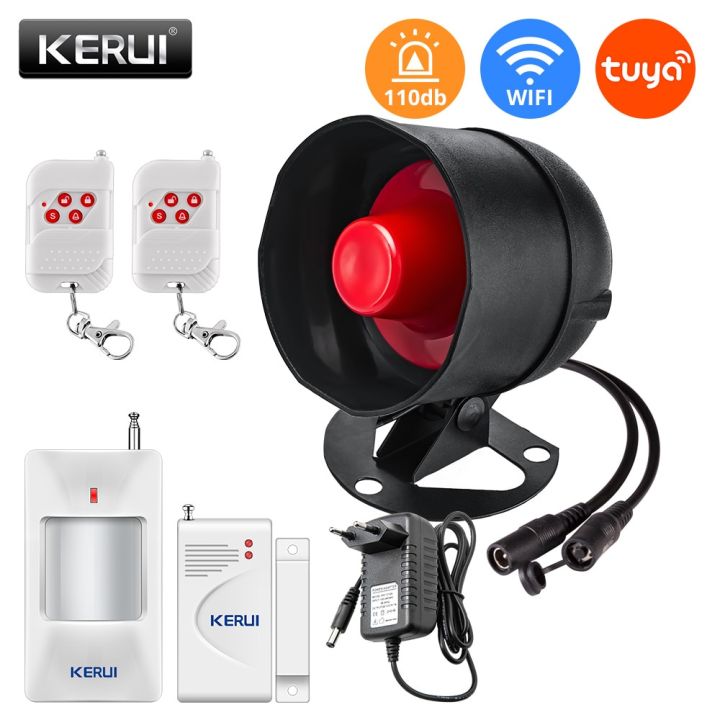 KERUI WIFI Security Alarm System Wireless Tuya Smart Home Outdoor Weather-Proof Siren Horn Window Door Sensors Motion Detector