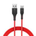 BlitzWolf BW-TC14 PVC 3A USB Type-C Charging Data Cable - Red. 