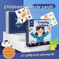 Children's Educational Logic Thinking Toy Crazy Flip Card Montessori Find Shape Animal Fruit Shadow Pairing Shape Puzzle Game. 
