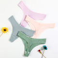 Pack Of 3- Pure Cotton Temptation V Female T-back 8 colors Available Girls Underwear Fashion Solid Color T Pants Ladies. 