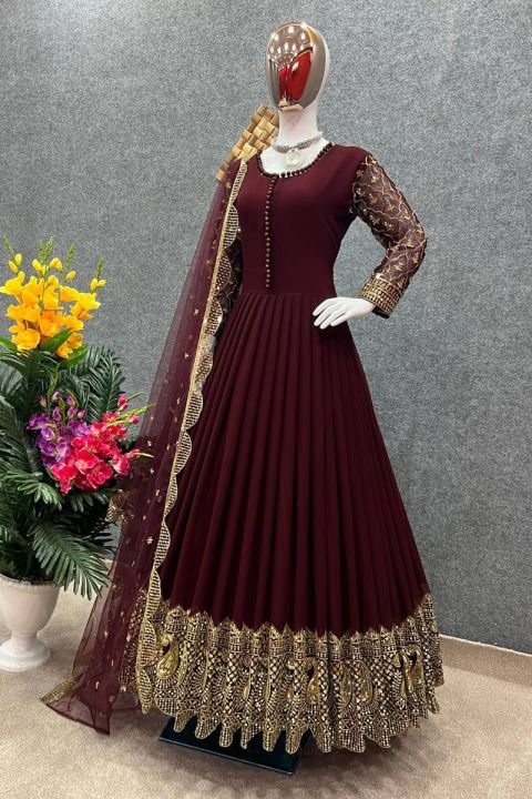 New Gorgeous Stylish and Fashionable Latest Stitched Readymade Georgette Embroidery Party Dress Three Piece Dress for Women