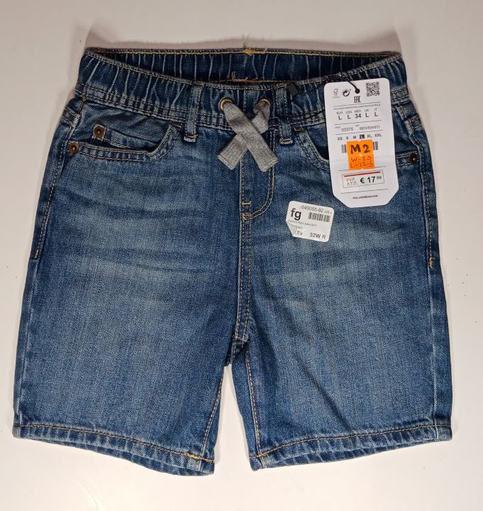 Blue half pant stone washed denim pant for 4 years boy. (waist 22 inch , long 14 inch)