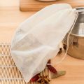 1/50Pcs Kitchen Reusable Drawstring Cotton Cloth Bag / Locking Spice Strainer Chinese Medicine Herbal Cooking Tools Soup Tea Mesh Filter Bags.