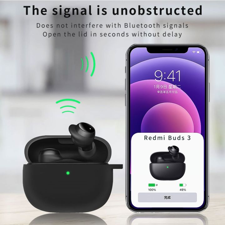 For%20Xiaomi%20Redmi%20Buds%203%20Lite%20Silicone%20Earphone%20Protective%20Case%20with%20Hook%20-%20Image%204