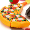 【Trick or Treat Alliance Mall】Pizza Cutting Toy Simulation Plastic Pizza Dinette Child Toy Kitchen Pretend Play Food Cooking for Girls Kids.