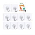 10 pcs Wall Hook Hanger Plastic Wall Hook for kitchen Magic Wall Hook Clip Transparent Strong Self Adhesive Door Wall Hangers Hooks Suction Heavy Load Rack Cup Sucker for Bathroom. 