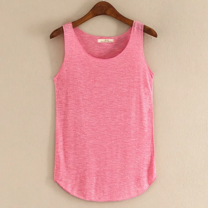Spring%20Summer%20New%20Tank%20Tops%20Women%20Sleeveless%20Round%20Neck%20Loose%20T%20Shirt%20Ladies%20Vest%20Singlets%20-%20Image%203