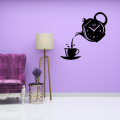 Ketly Design Teapot Decoration Wall Clock wooden Wall Decoration Clock Living Room Dining Room Tea House Leisure Black Wall Clock ( size - 12 inch ) by Doob Cart.