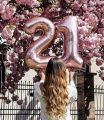 2pcs 16/30/40 inch Rose Gold Number Foil Helium Balloons 16 18 20 25 30 40 50 Years Old Adult Birthday Party Decor Supplies. 