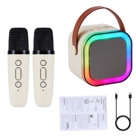 K12%20RGB%20Karaoke%20Wireless%20Bluetooth%20Speaker%20with%20Two%20Microphones,%208W%20Sound%20Power,%20Bluetooth%205.0%20Connectivity%20for%20Lecture%20Meeting%20Voice%20Box%20Mini%20Colorful%20Lights%20Audio%20Long%20Standby%20-%20Image%206