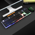 Imperial Leopard Spot GK-20 Wired USB Luminous Keyboard Mouse Game Set Floating Keycap Mechanical Feel. 
