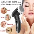 Electric Facial Cleansing Brush Silicone Rotating Face Brush Deep Cleaning Skin Exfoliation Waterproof Facial Massager 4 In 1.