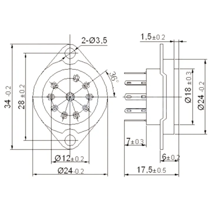 NXFDSIOZ%2020PCS%20Ceramic%20B9A%20Gold-Plated%209Pin%20Vacuum%20Tube%20Socket%20Panel%20Chassis%20Mount%20for%20ECC81%20ECC82%20ECC83%20EL84%206922%20Vacuum%20Tube%20-%20Image%204