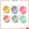 1set Silicone Baby Feeding Set Waterproof Spoon Non-Slip Feedings Silicone Bowl Tableware Baby Products Baby Plate.