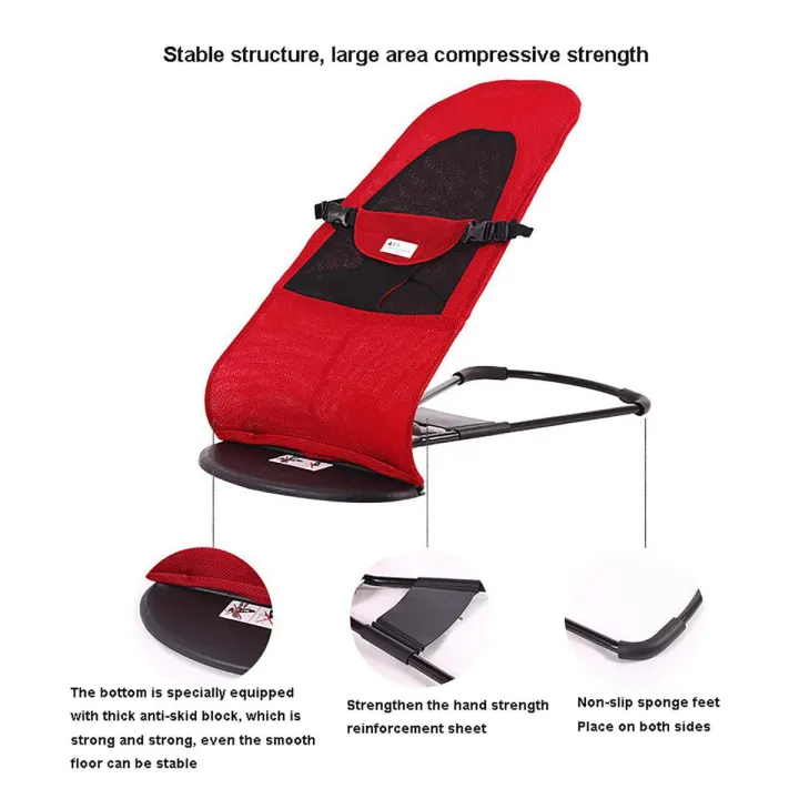 Baby Bouncer Chair Foldable Soft Seat Safety Automatic Rocking Feel ...